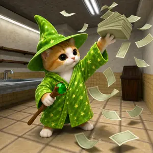 Throwing banknotes into the air