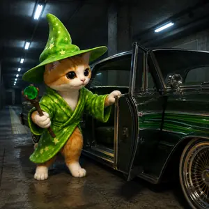 Standing by a lowrider with the door open